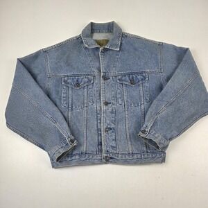 Vintage Gap Denim Jacket Mens Medium Blue Trucker Jean Coat Classic Casual 90s